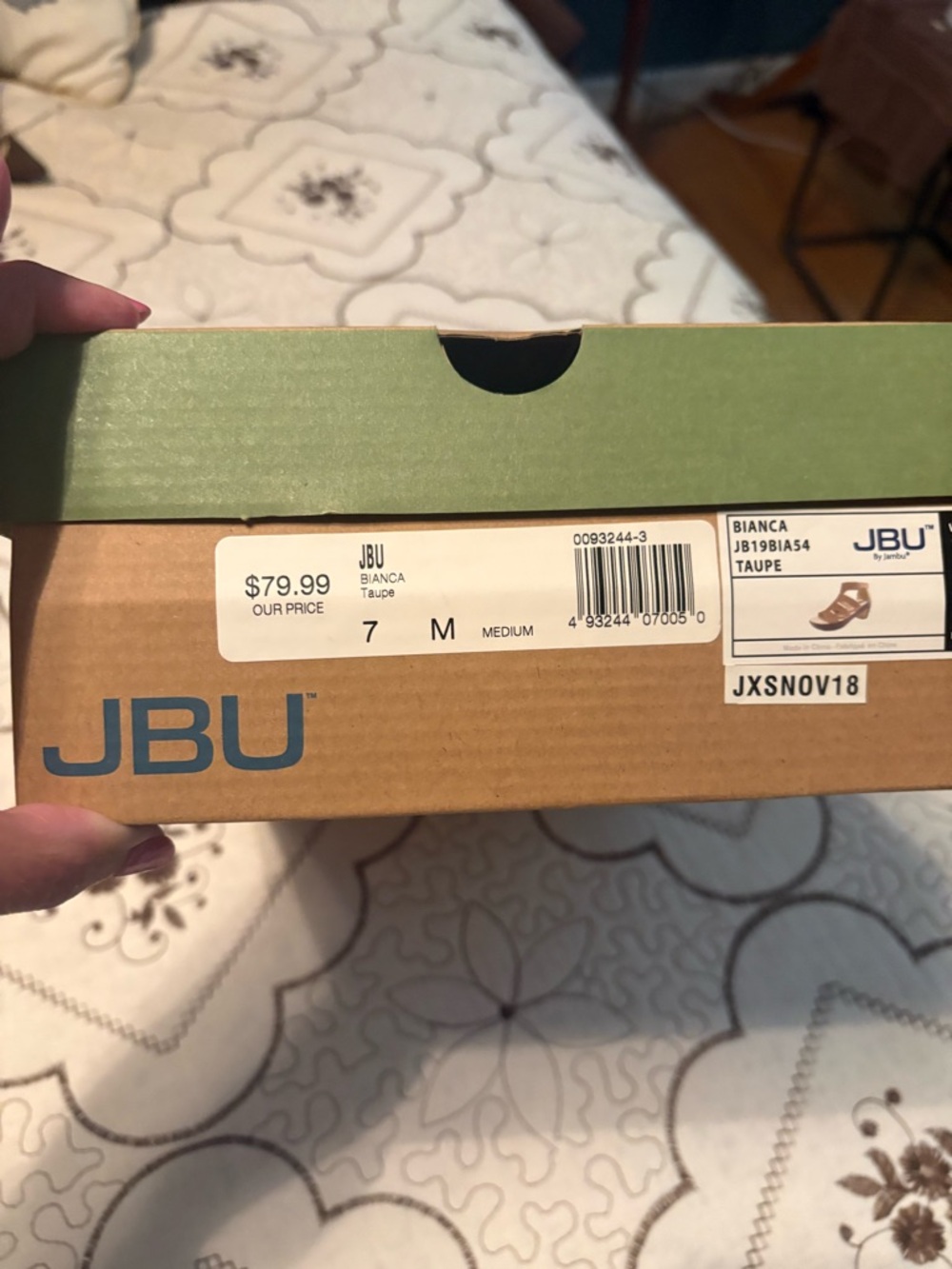 JBU Brown Laser-Cut Strappy Wedge Sandals - Picture 3 of 6